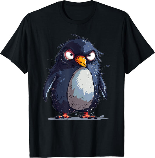 Grumpy Penguin T-Shirt - T-Shirt | Black