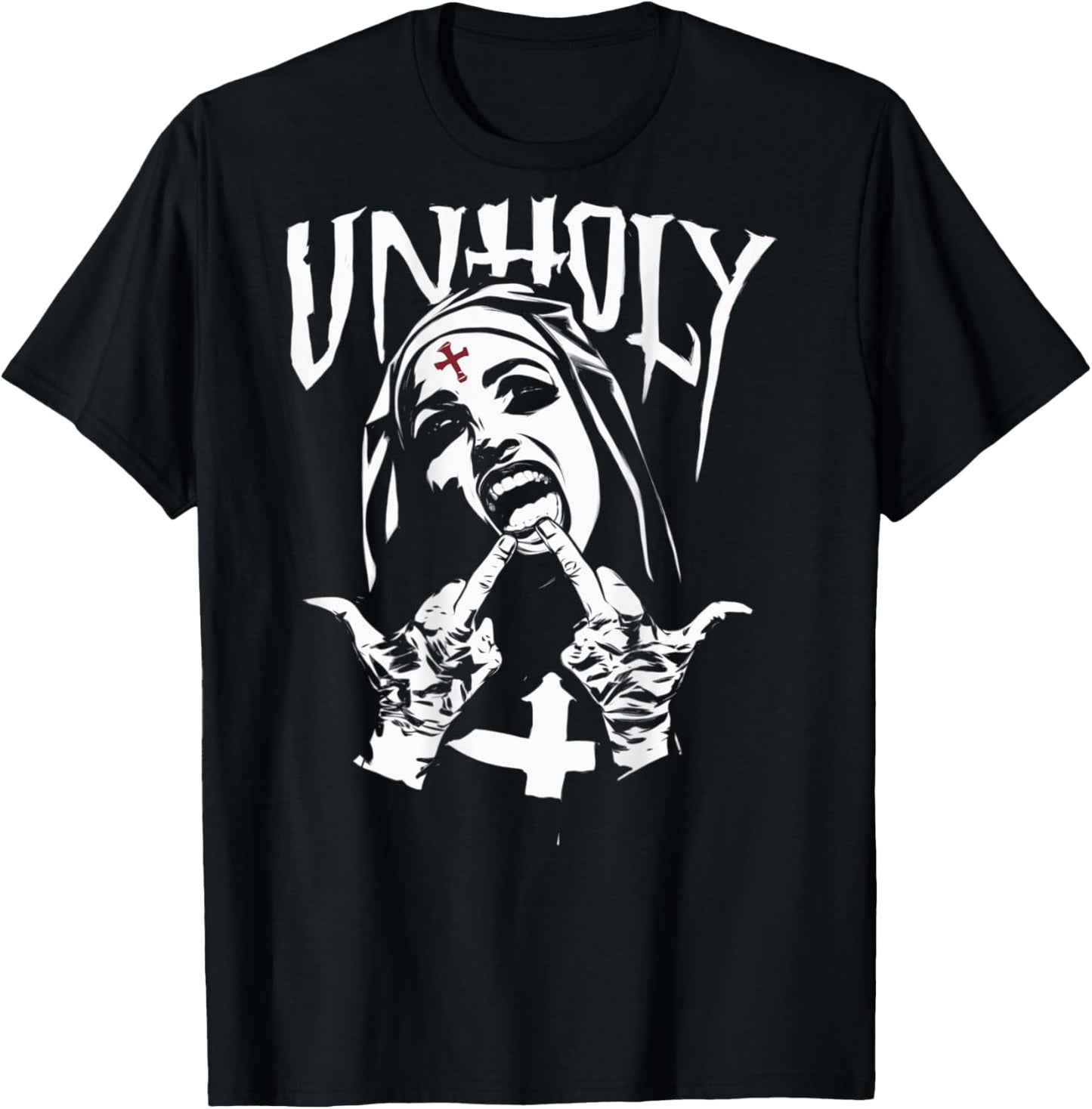 Provocative and Expressive - Rebellious Fashion UNHOLY T-Shirt - T-Shirt | Black