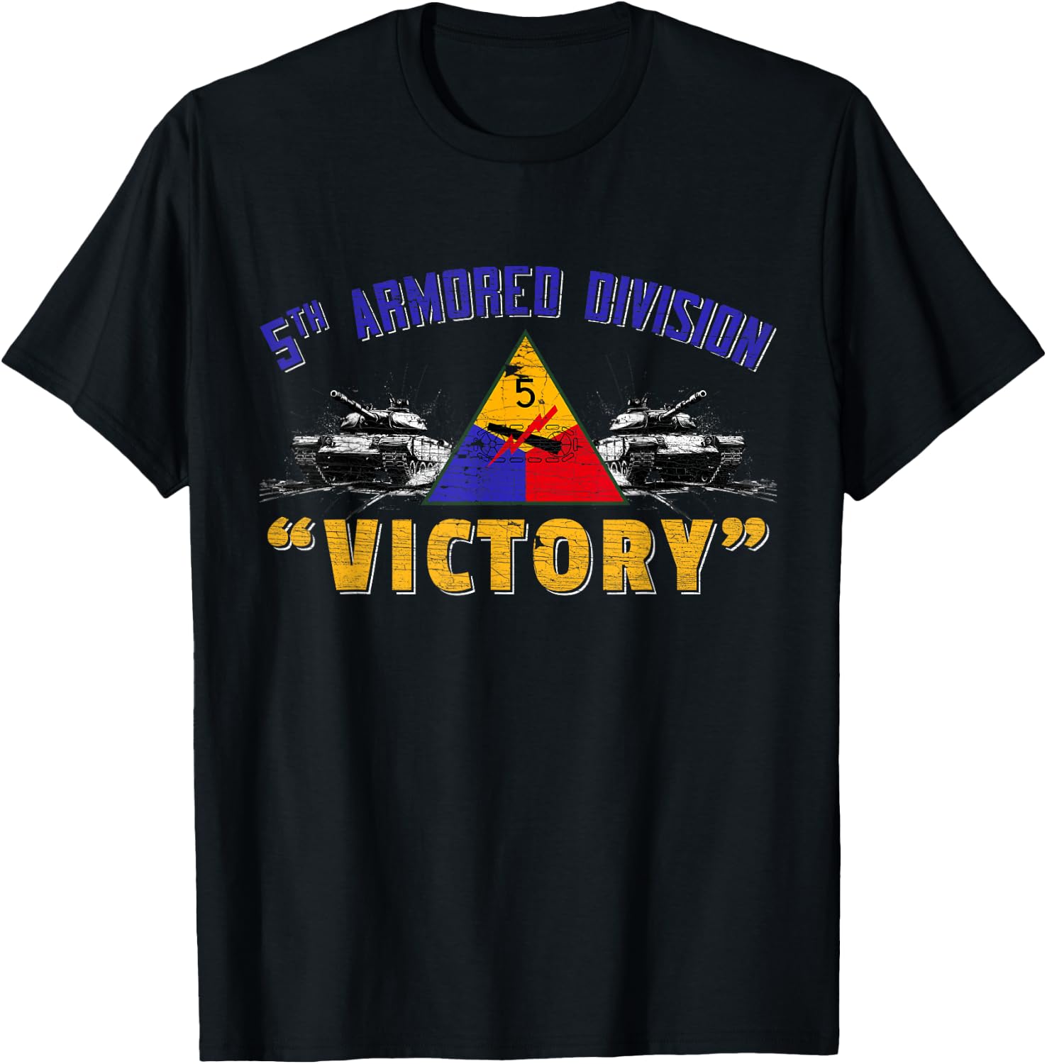 Veteran 5th Armored Division Victory Vintage Gifts T-Shirt - T-Shirt | Black