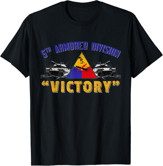 Veteran 5th Armored Division Victory Vintage Gifts T-Shirt - T-Shirt | Black