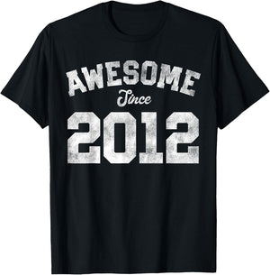 Awesome Since 2012 14th Birthday 14 Years Old - Retro T-Shirt - T-Shirt | Black