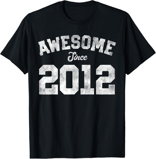 Awesome Since 2012 14th Birthday 14 Years Old - Retro T-Shirt - T-Shirt | Black
