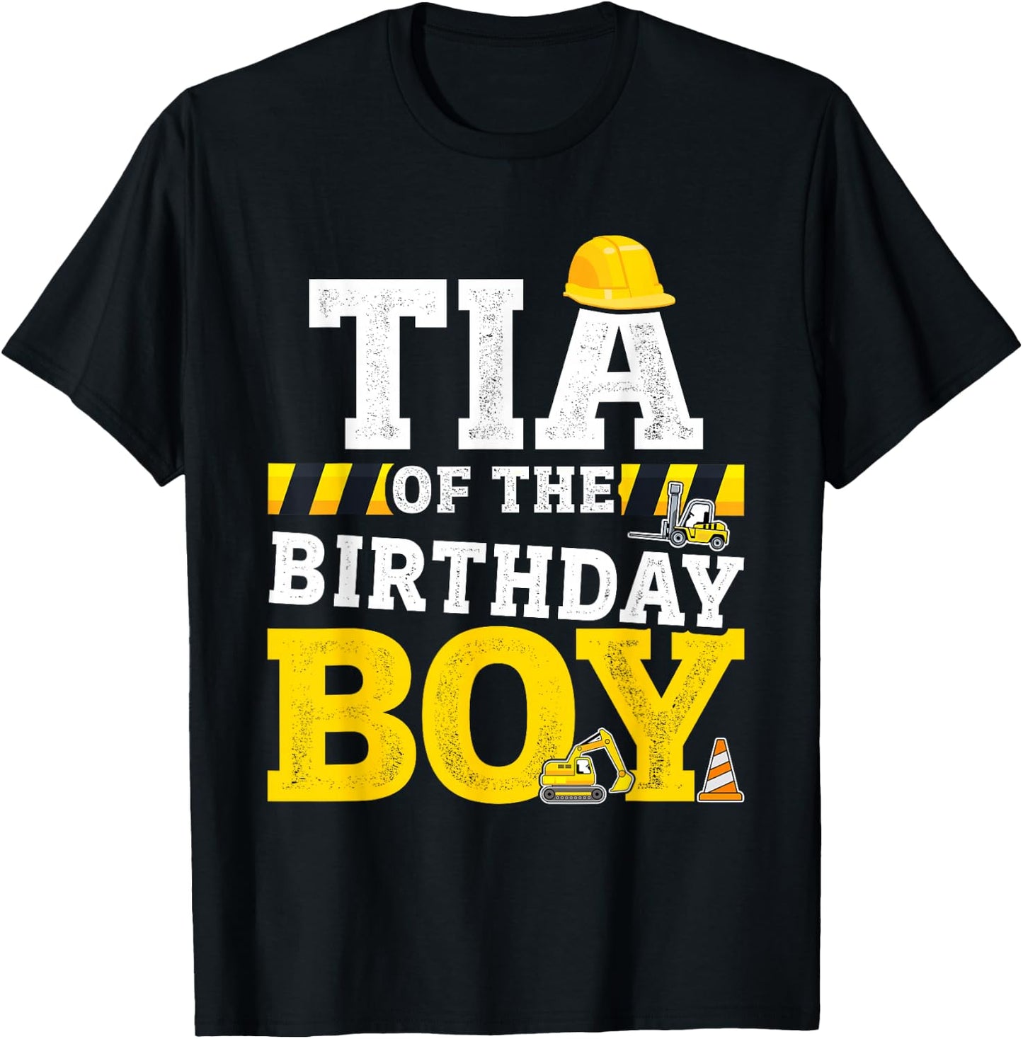 Tia of the birthday boy matching family construction party T-Shirt - T-Shirt | Black