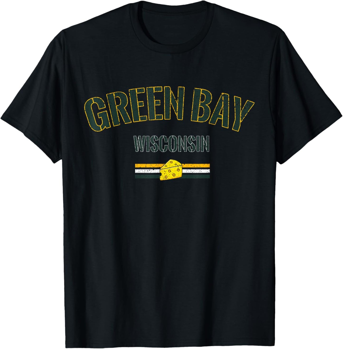 Vintage Green Bay Wisconsin Cheese Pride T-Shirt - T-Shirt | Black