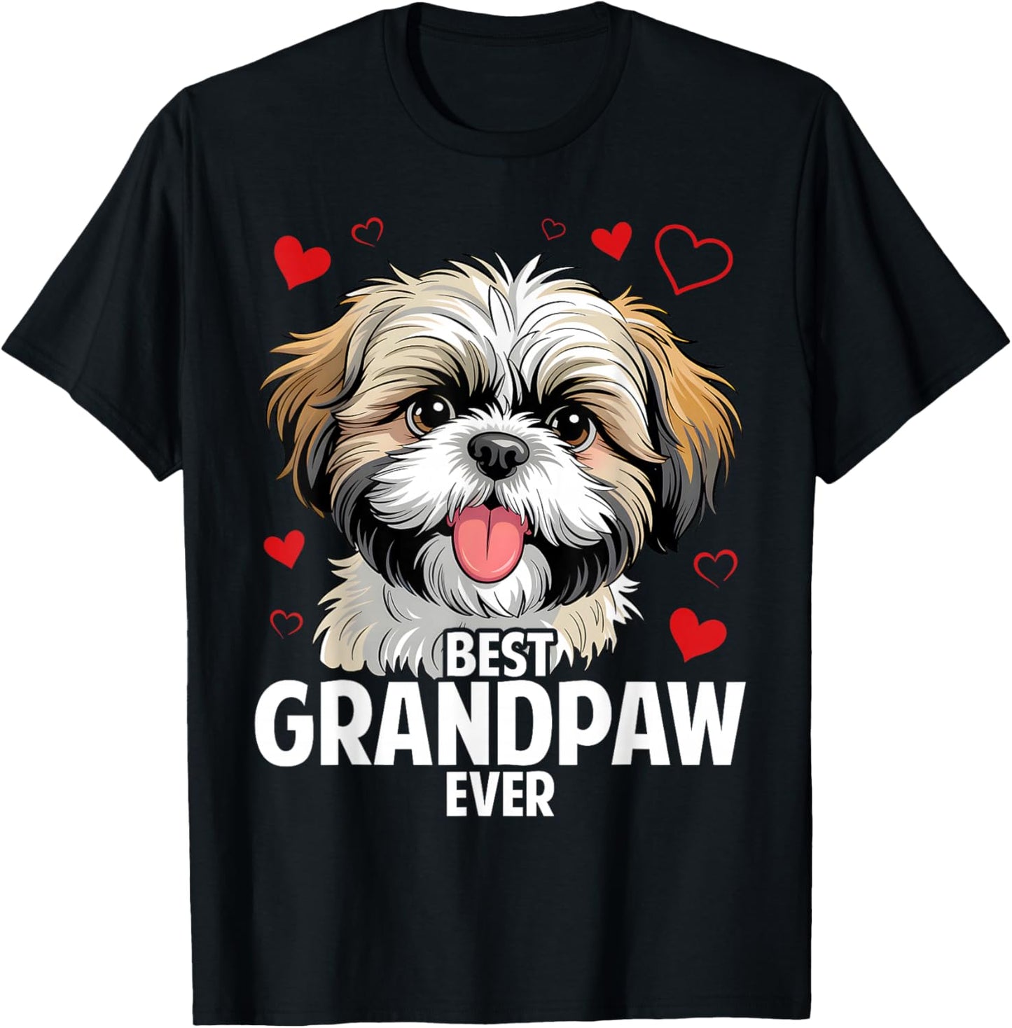 Best Grandpaw Ever Shih Tzu Dog Grandpa T-Shirt - T-Shirt | Black
