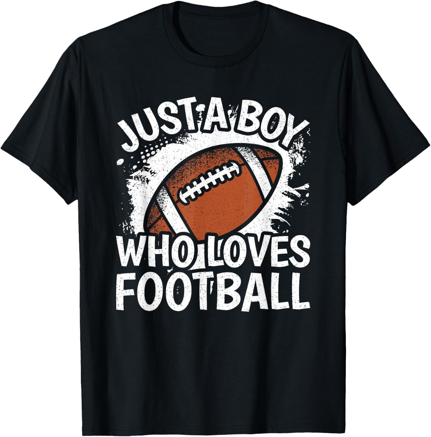 Just A Boy Who Loves Football American Football Boys Kids T-Shirt - T-Shirt | Black
