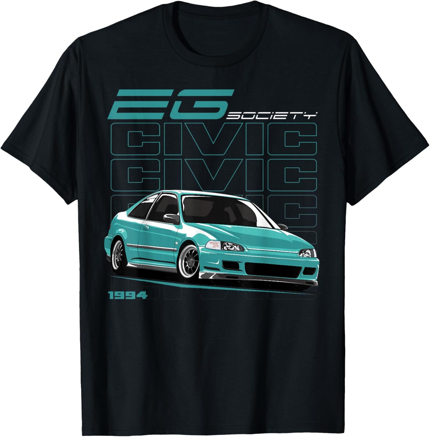 Civic Eg Car T-Shirt - T-Shirt | Black