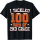 I Tackled 100 Days Of 2nd Grade Football 100 Days Of School T-Shirt - T-Shirt | Black