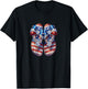 Patriotic USA Pride Red White Blue American Flag Design T-Shirt - T-Shirt | Black