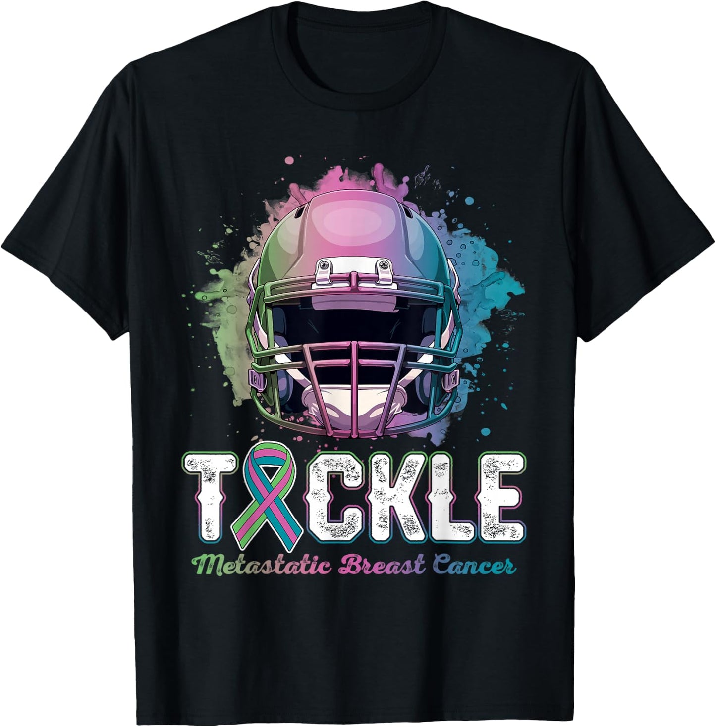 Tackle Metastatic Breast Cancer Awareness Day Football Women T-Shirt - T-Shirt | Black