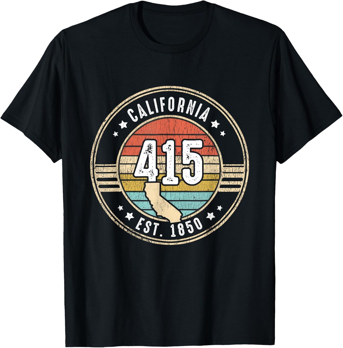 California Area Code 415 Home State Pride Souvenir T-Shirt - T-Shirt | Black