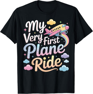 My Very First Plane Ride | First Time Flying T-Shirt - T-Shirt | Black