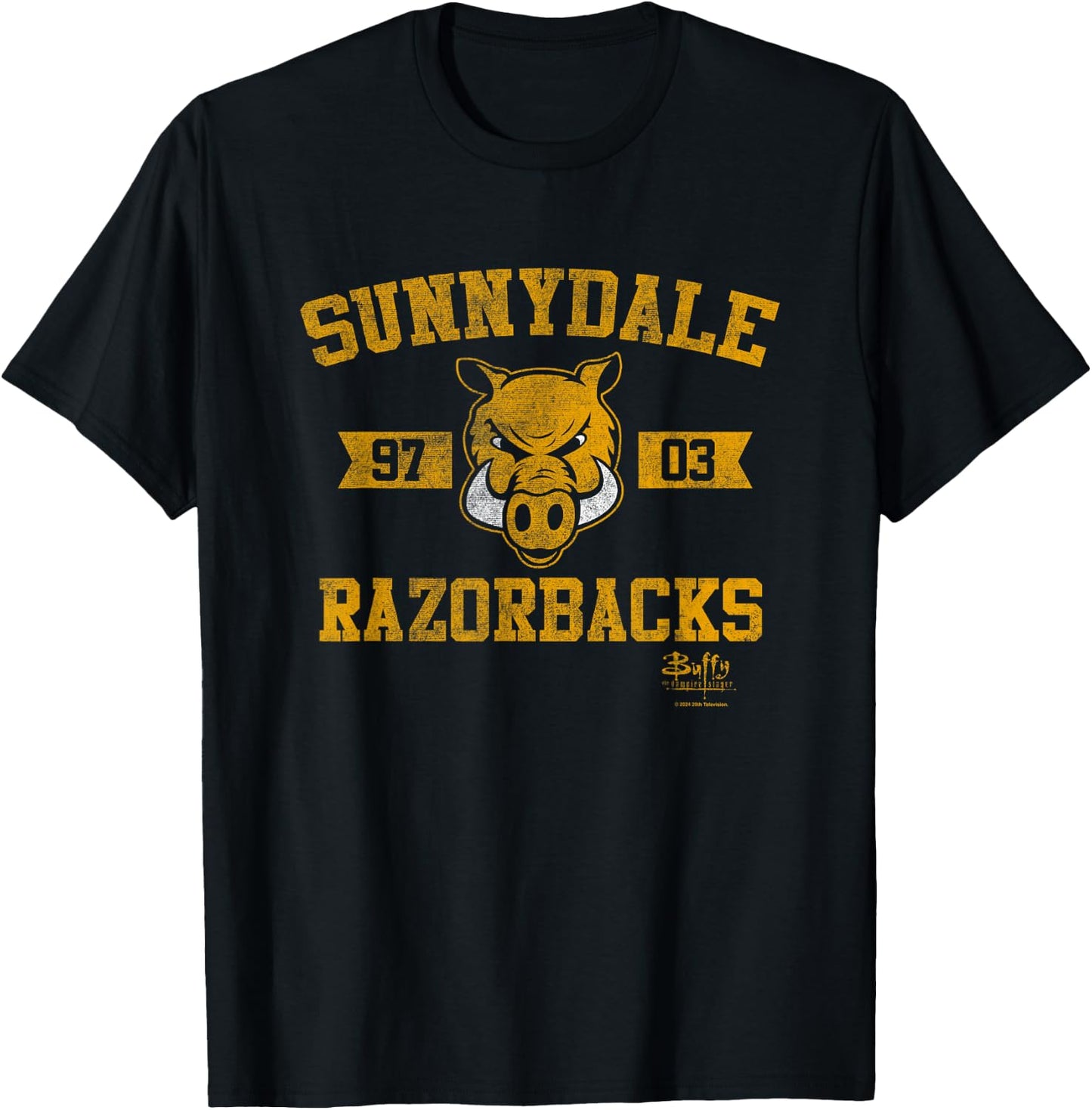 Buffy The Vampire Slayer Sunnydale Razorbacks Collegiate T-Shirt - T-Shirt | Black