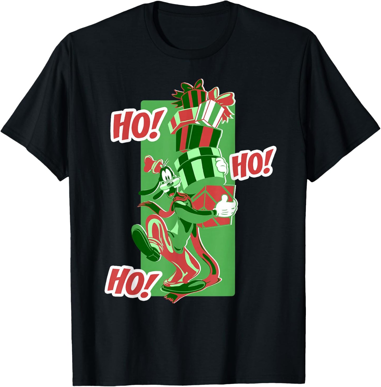 Disney Goofy Ho Ho Ho Christmas Portrait T-Shirt - T-Shirt | Black