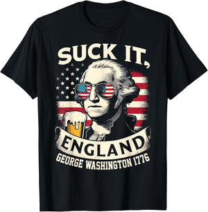 Suck It England Merica Flag 4th Of July Patriotic Men T-Shirt - T-Shirt | Black