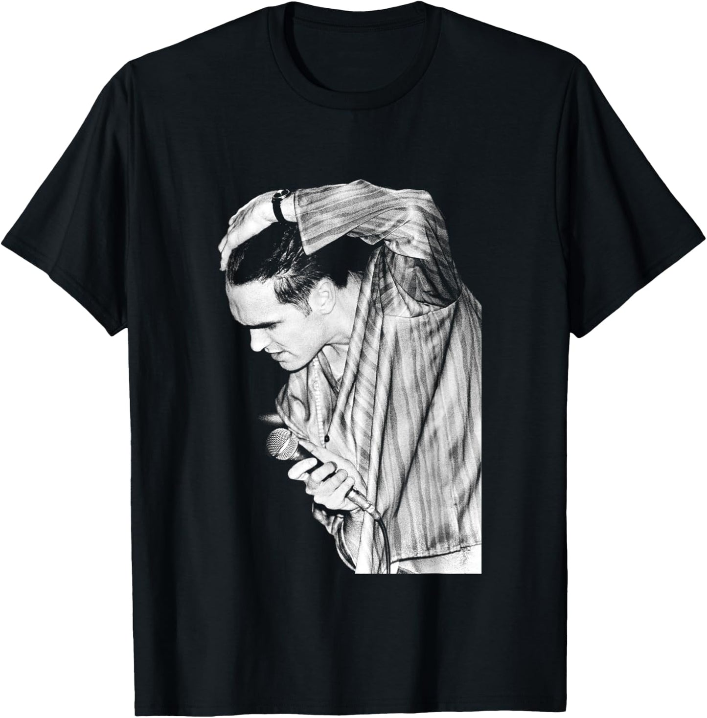 The Smiths Morrissey On Stage 1984 By Stephen Wright T-Shirt - T-Shirt | Black