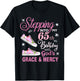 Stepping into my 65th Birthday with God's Grace & Mercy T-Shirt - T-Shirt | Black