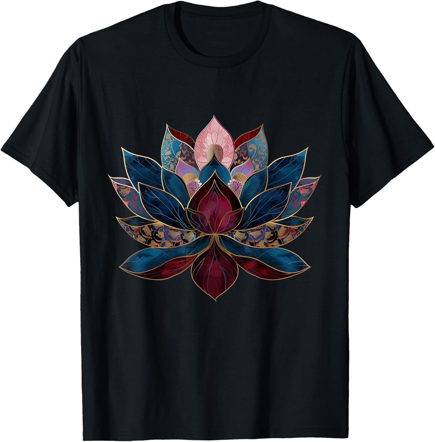 Lotus Flower Vintage Japanese Zen Buddhist Buddhism Yoga T-Shirt - T-Shirt | Black
