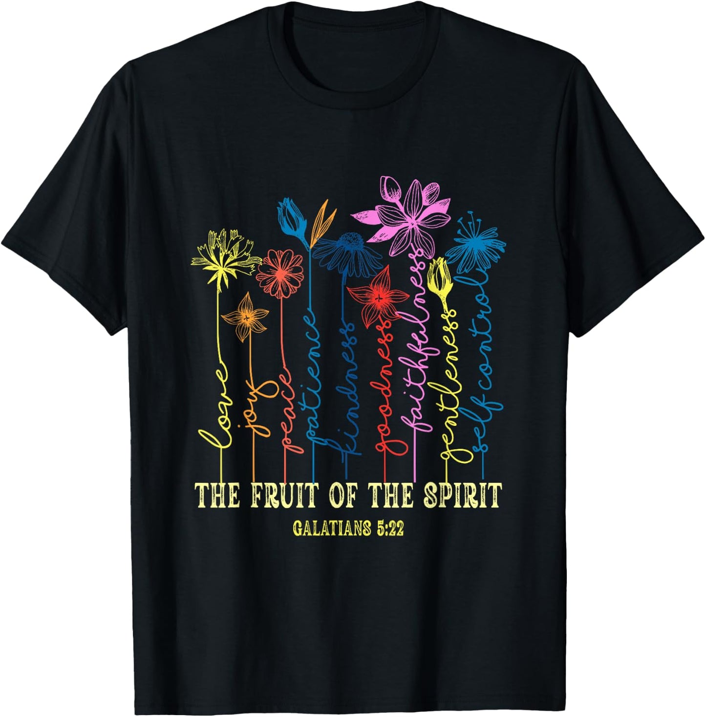 The Fruit Of The Spirit Bible Verse Christian T-Shirt - T-Shirt | Black