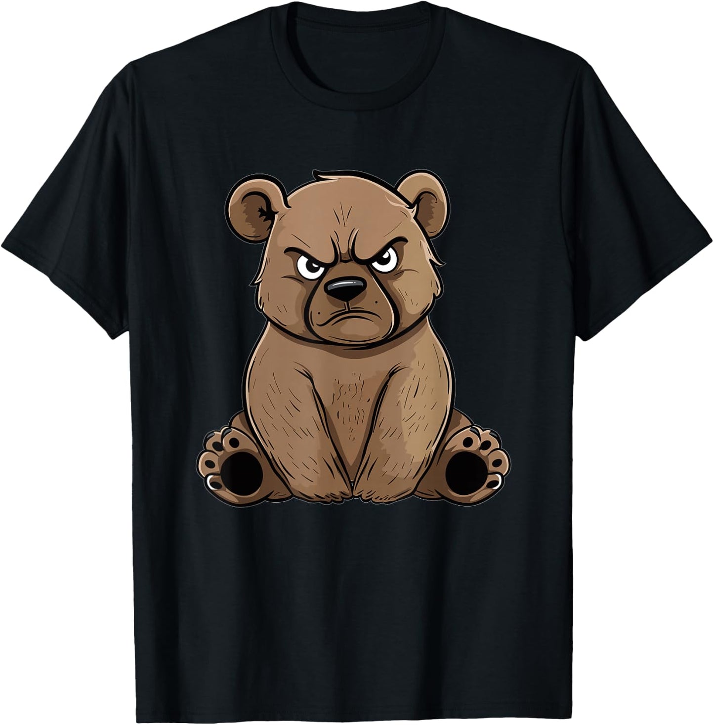 Grumpy Grizzly Bear T-Shirt - T-Shirt | Black