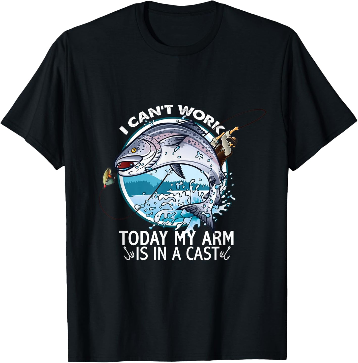 I Can't Work Today My Arm Is In A Cast T-Shirt - T-Shirt | Black