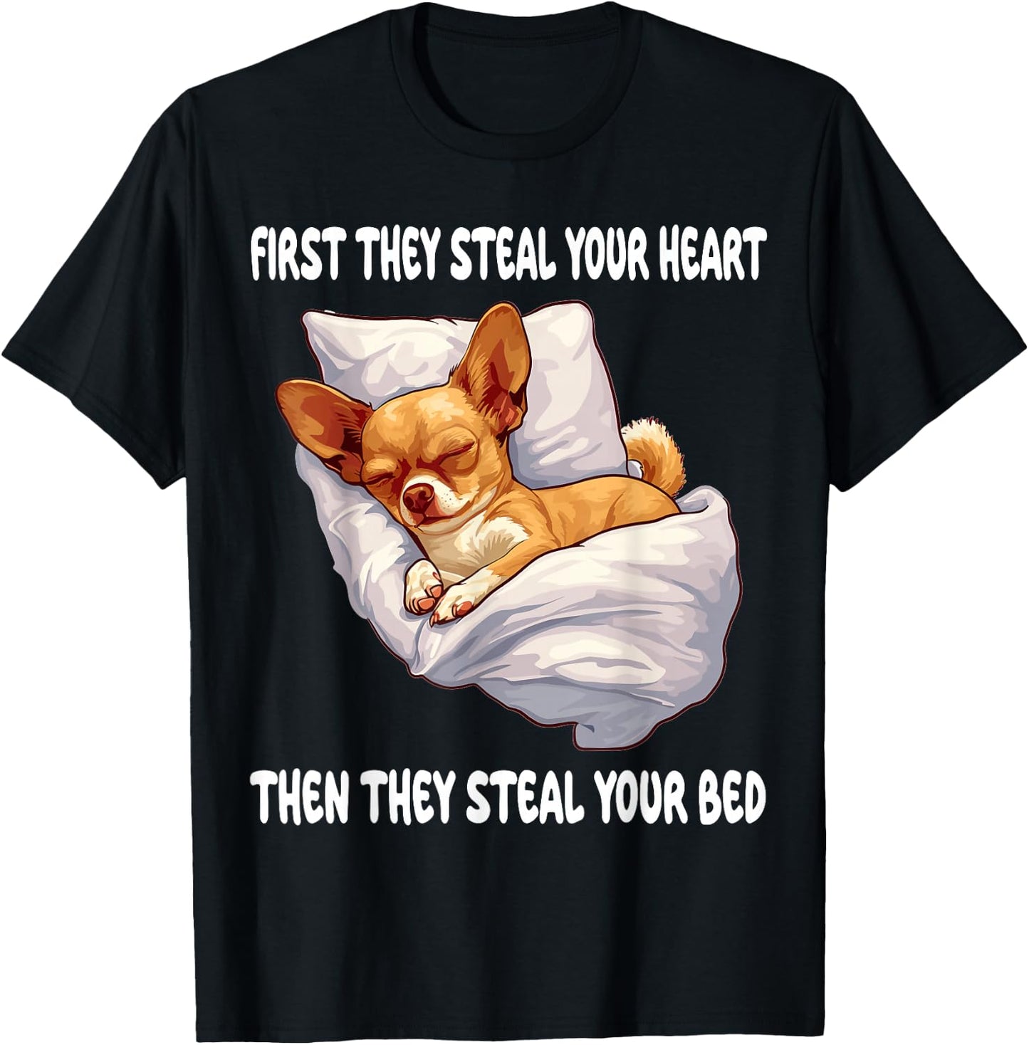 Chihuahua Chiwawa Sleeping Pajamas Nightgown T-Shirt - T-Shirt | Black