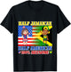 Half Jamaican Half American Toddler Jamaica US Flag Girl Boy T-Shirt - T-Shirt | Black