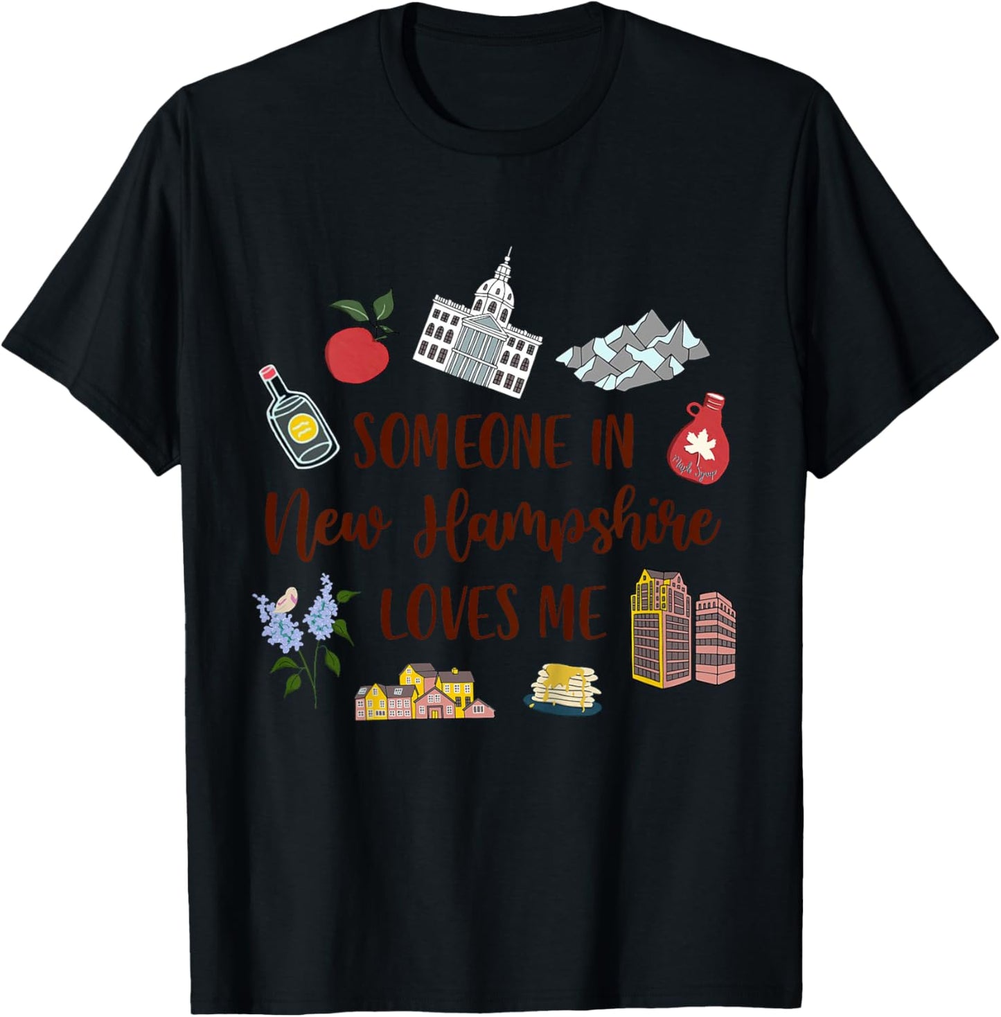 Kids New Hampshire Baby Travel Someone In New Hampshire Loves Me T-Shirt - T-Shirt | Black