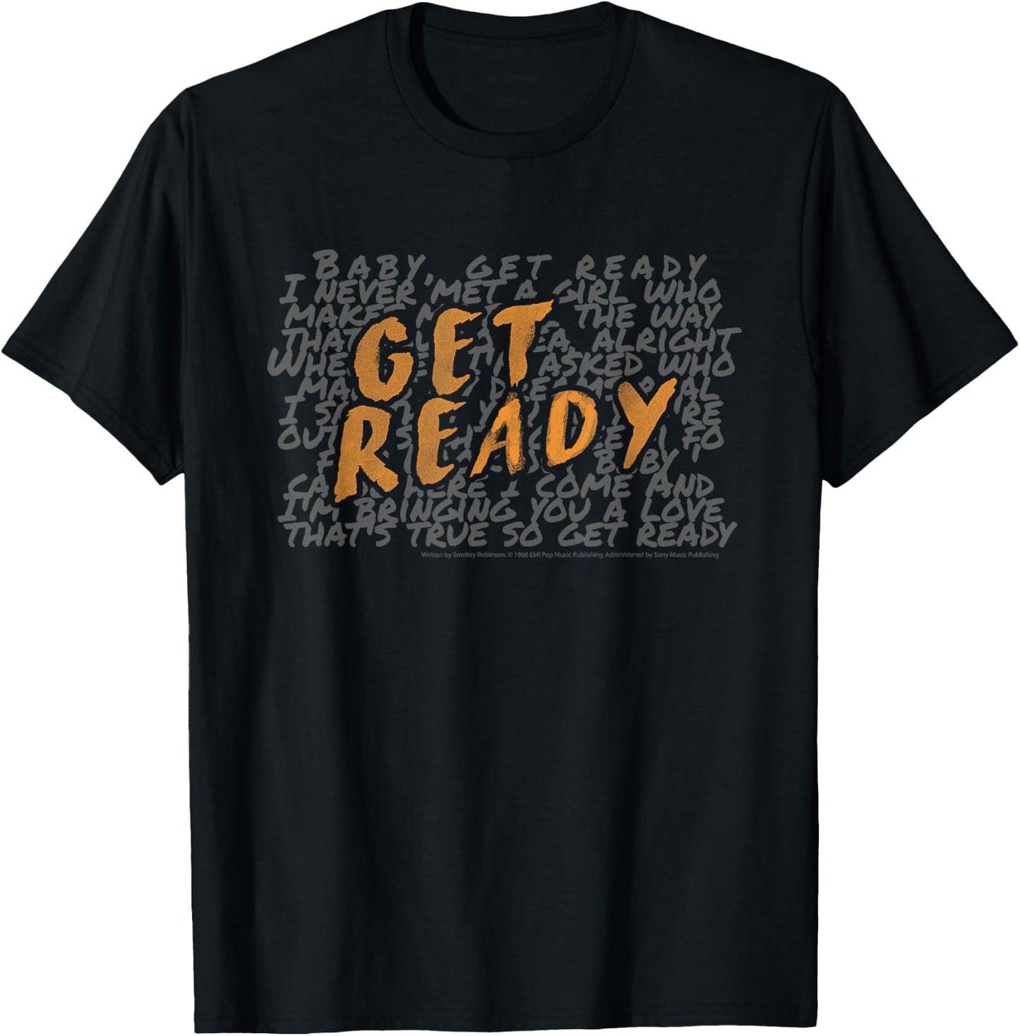 Get Ready Lyrics The Temptations Motown Records T-Shirt - T-Shirt | Black