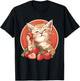 Strawberry Cat Portrait Animal Print Drawing Strawberries T-Shirt - T-Shirt | Black