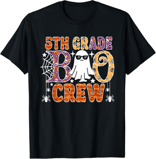 5th Grade Boo Crew Funny Halloween Teachers Students T-Shirt - T-Shirt | Black
