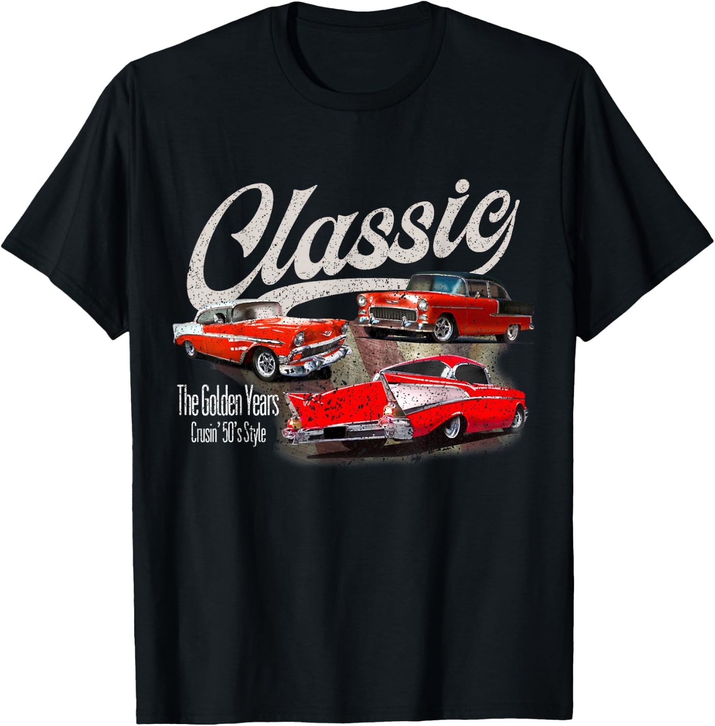 55 56 57 Chevys Bel air Truck TriFive vintage cars T-Shirt - T-Shirt | Black