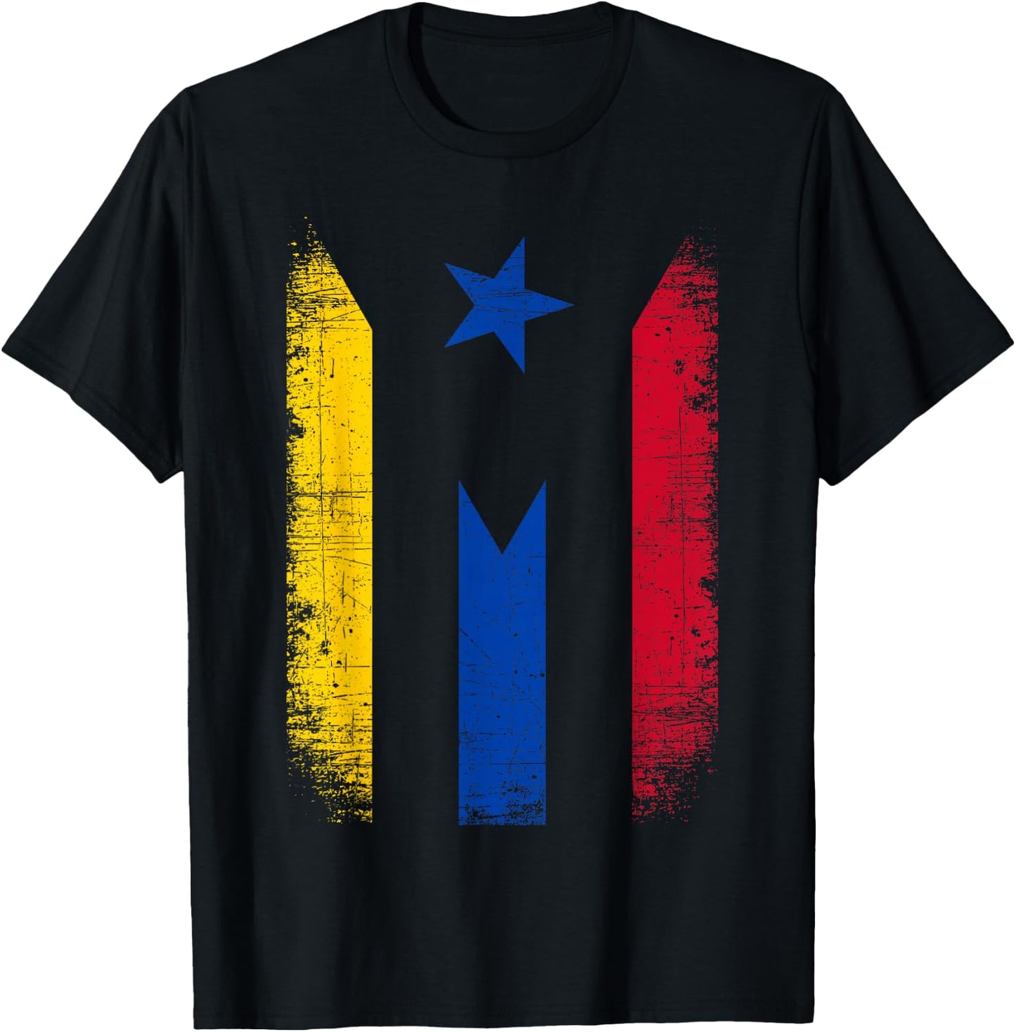 Colombia Puerto Rico Flag Retro Vintage Boricua Colombian T-Shirt - T-Shirt | Black
