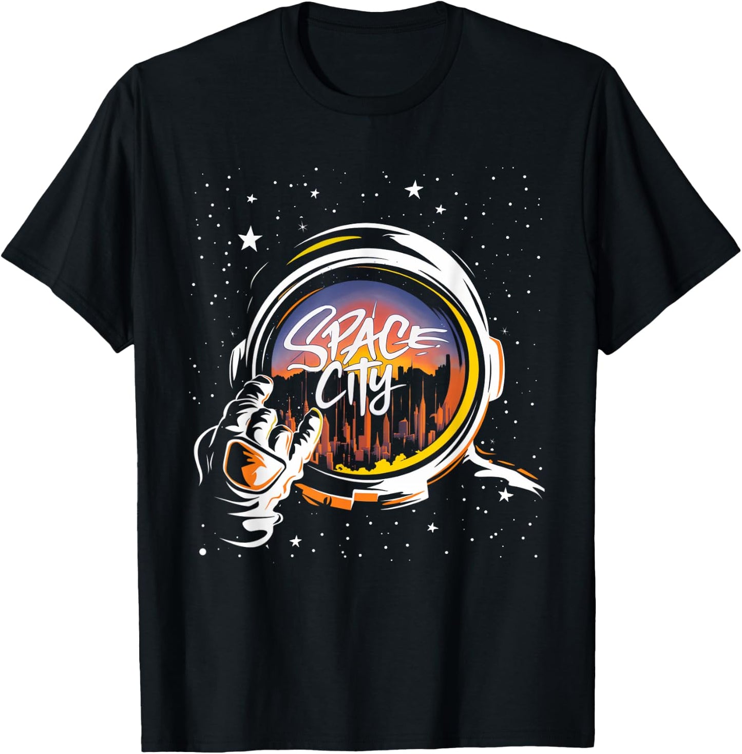 Lovely Houston Last Name Cartoon Retro Art Lovers Space City T-Shirt - T-Shirt | Black