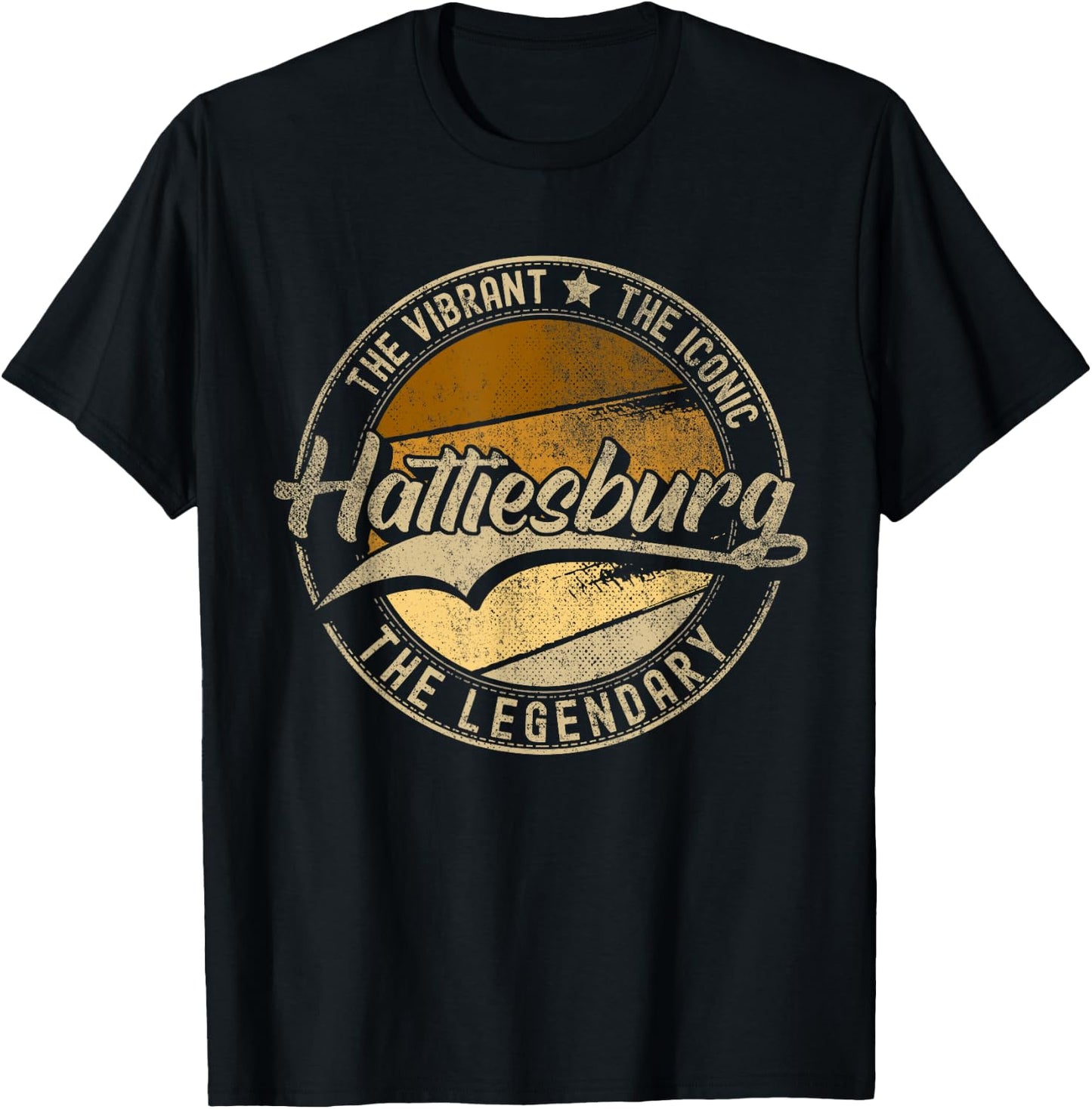 Hattiesburg MS | Mississippi | Vintage Distressed T-Shirt - T-Shirt | Black