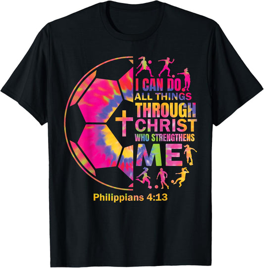 Soccer t Shirt Players Teen Girls Women Christian Religious T-Shirt - T-Shirt | Black