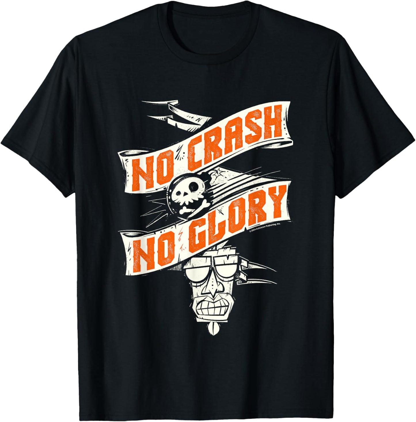 Crash Bandicoot No Crash No Glory Aku Aku Big Chest Logo T-Shirt - T-Shirt | Black