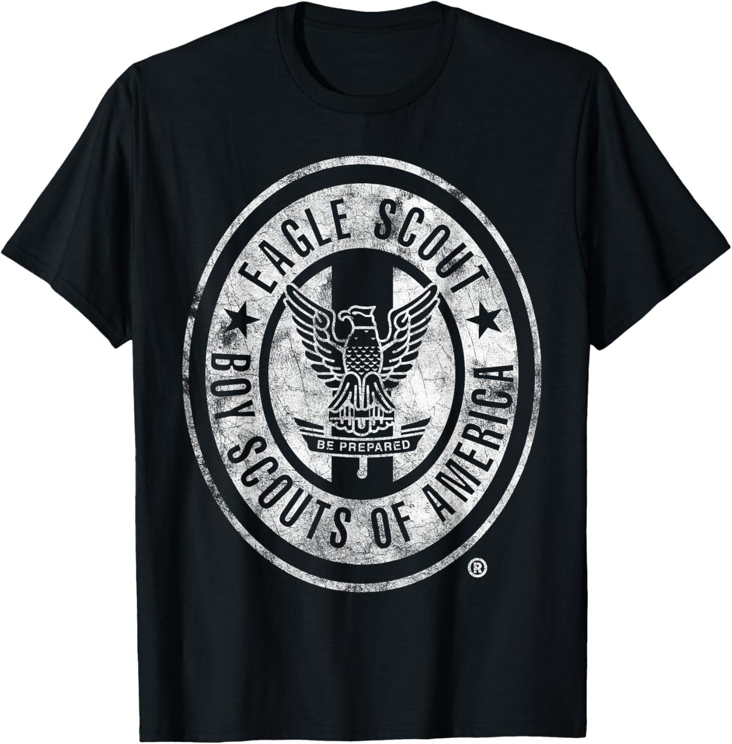 Eagle Scout Vintage (White Distressed) T-Shirt - T-Shirt | Black