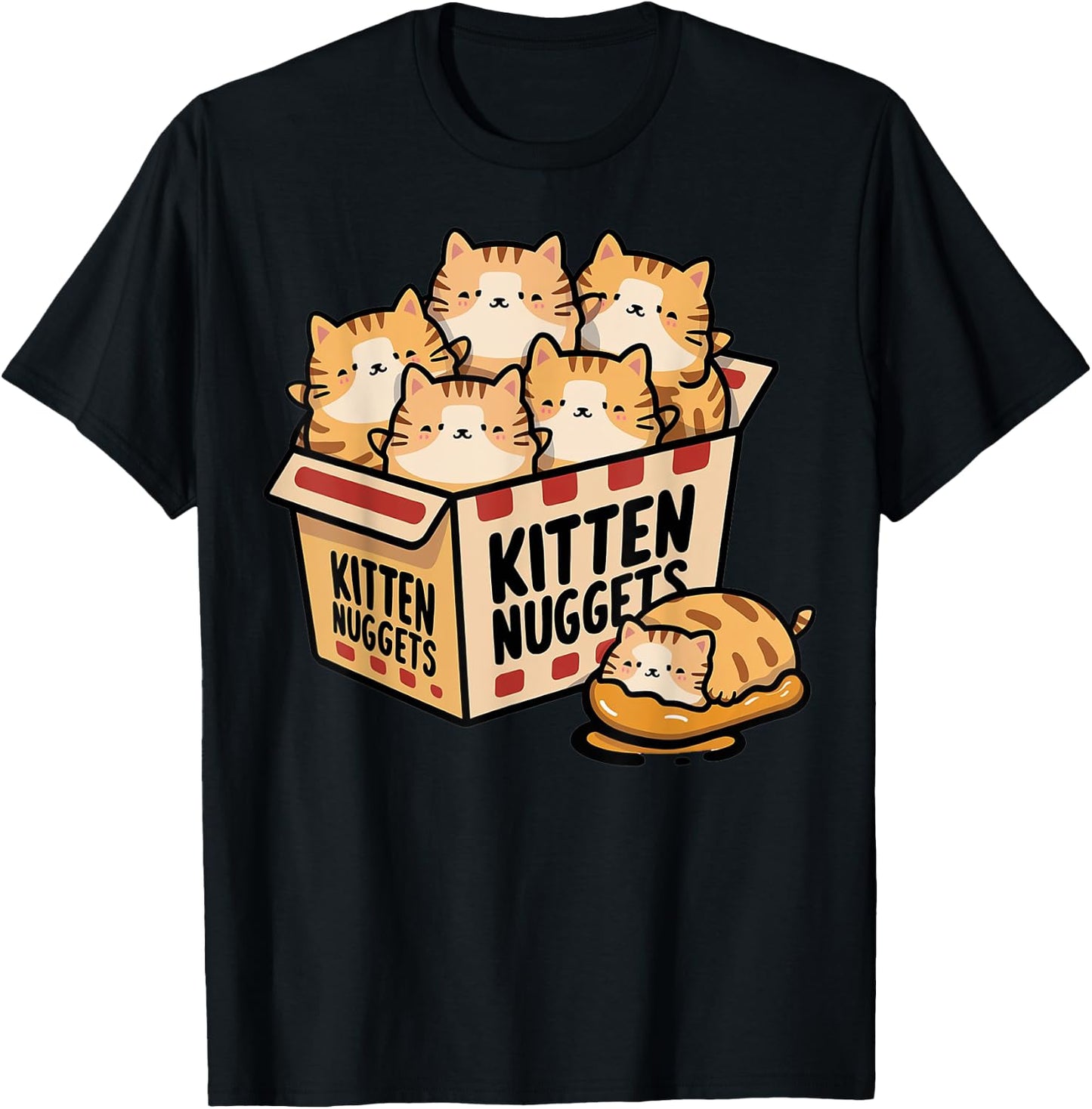 Kitten Chicken Nuggets Gifts For Cat Mom Cat Dad Cat Lover T-Shirt - T-Shirt | Black