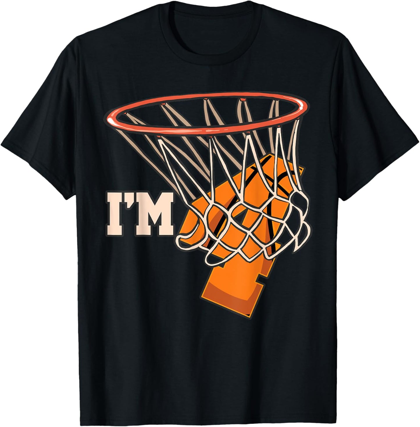 I'm 4 Basketball Theme Birthday Party Celebration 4th T-Shirt - T-Shirt | Black