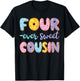 Four Ever Sweet Cousin Donut Lover 4Th Birthday Kids T-Shirt - T-Shirt | Black