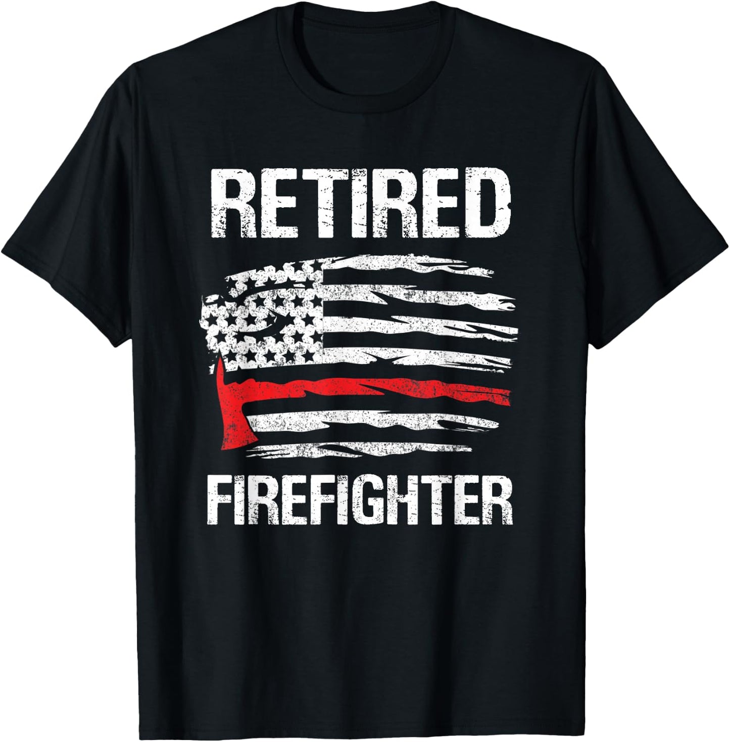 Retired Firefighter Fireman Retirement UAS flag party funny T-Shirt - T-Shirt | Black