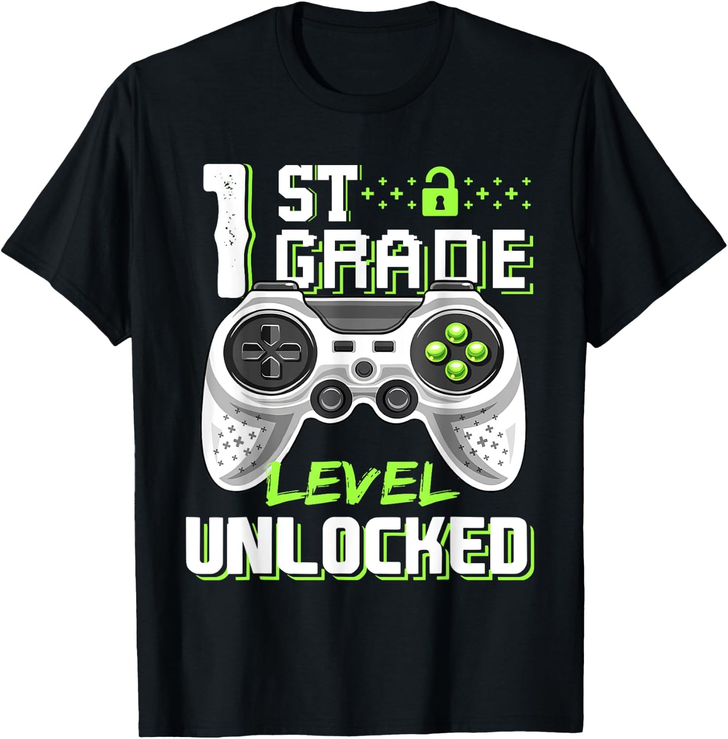 1st Grade Level Unlocked Gamer First Day Of School Boys T-Shirt - T-Shirt | Black