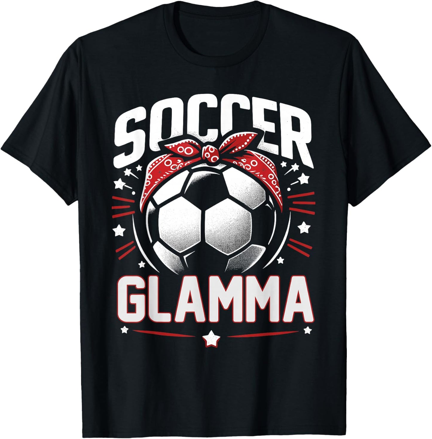 Soccer Glamma Cute Soccer Sports Mother's Day T-Shirt - T-Shirt | Black