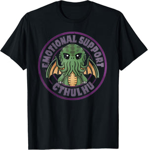 Cool Emotional Support Cthulhu Funny -Adults, Kids T-Shirt - T-Shirt | Black