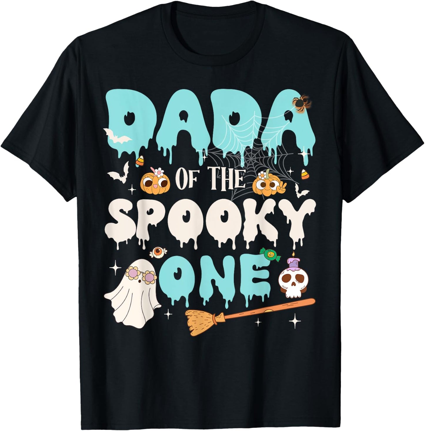 Dada of The Spooky One Boy 1st Birthday Halloween Family T-Shirt - T-Shirt | Black