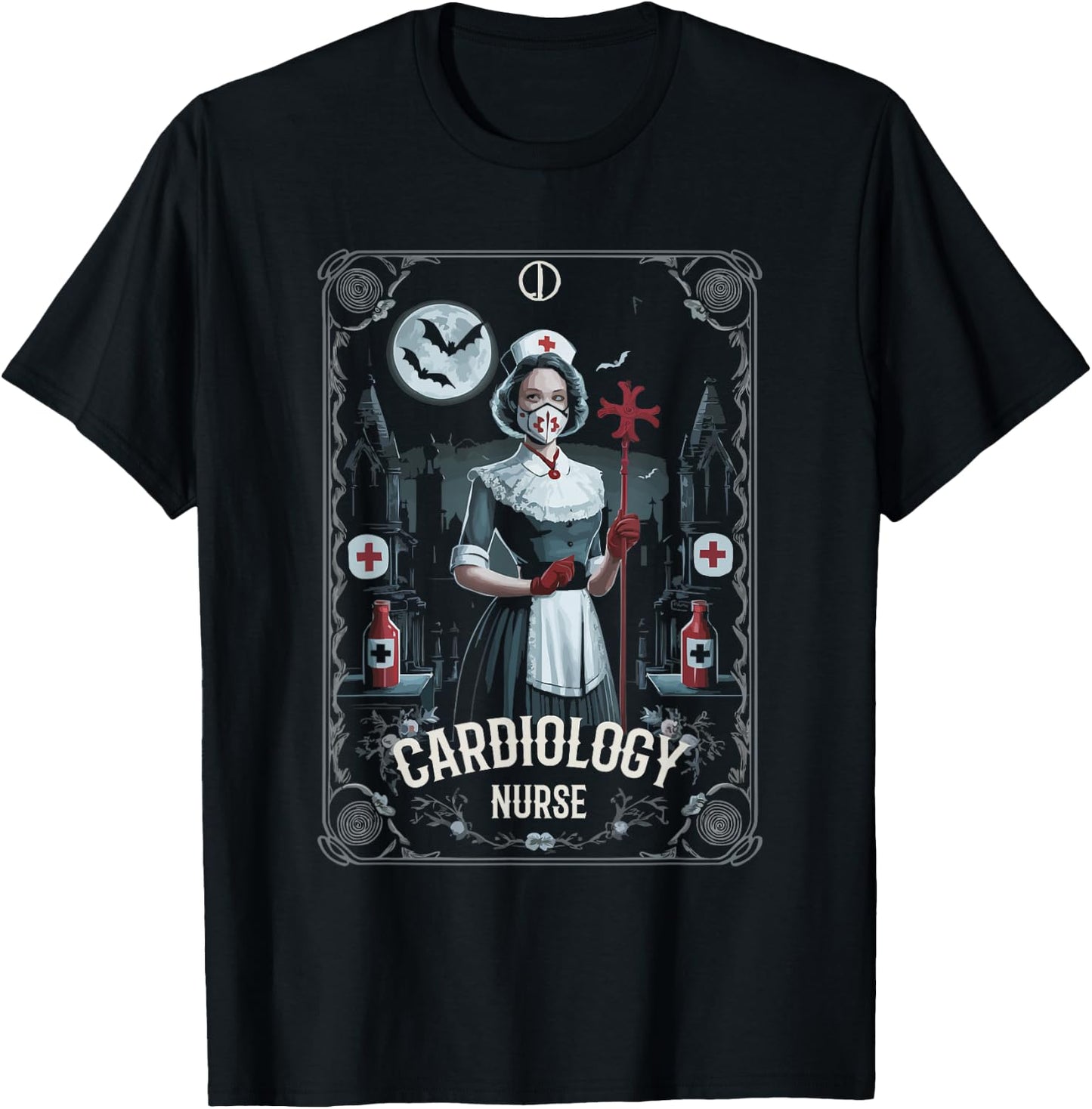 Cardiology Nurse Halloween Spooky Nursing Trick Or Treat T-Shirt - T-Shirt | Black