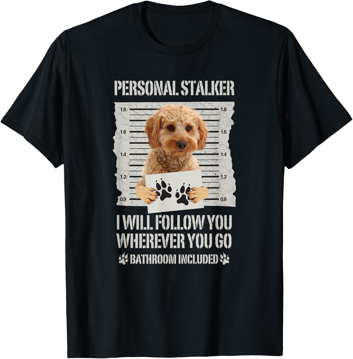 Personal Stalker Cockapoo T-Shirt - T-Shirt | Black