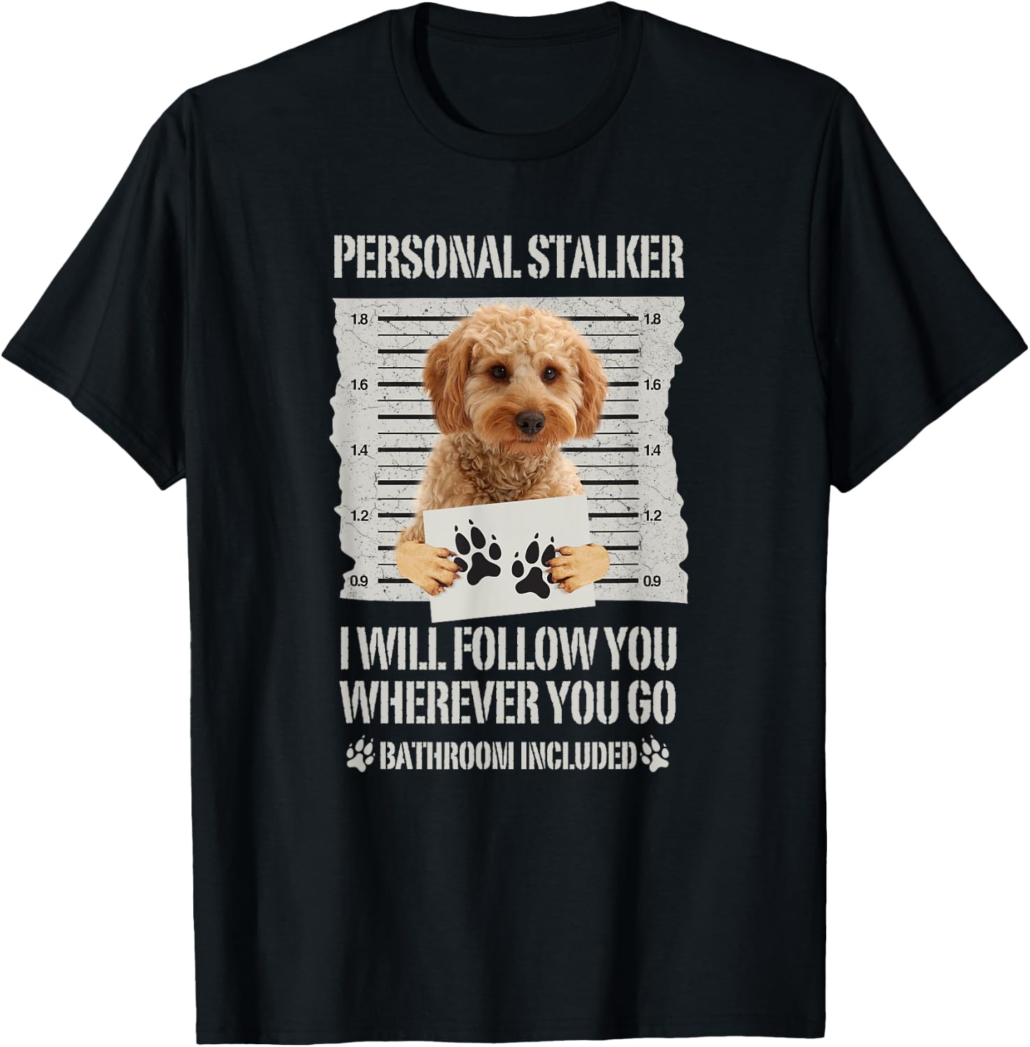 Personal Stalker Cockapoo T-Shirt - T-Shirt | Black