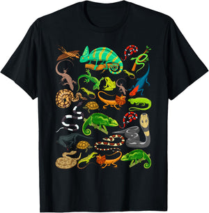 Reptile Heart Snake Lizard T-Shirt - T-Shirt | Black